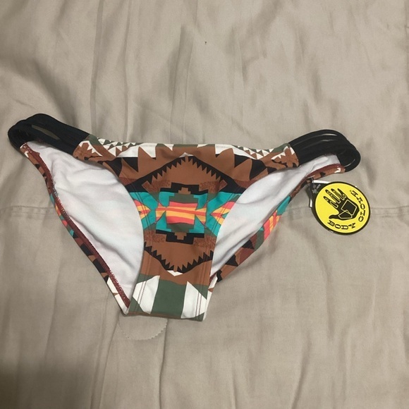 Body Glove Terra Geometric Print Bottoms Xsmall - Brown And Black